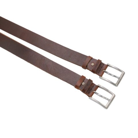 ტყავის ქამარი - მამაკაცის (ყავისფერი, ნაკერის გარეშე)