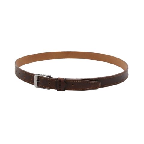 ტყავის ქამარი - ქალის (ყავისფერი, ნაკერით)