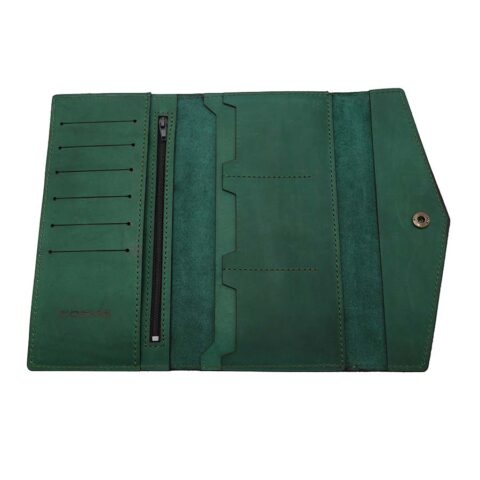 ტყავის საფულე ქალის - მწვანე