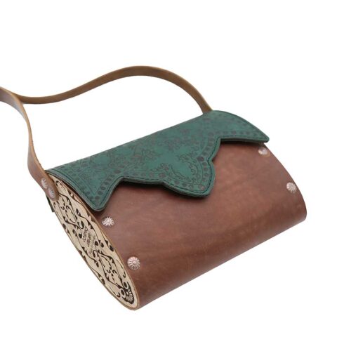 თამარ მეფის ჩანთა - მწვანე, ყავისფერი