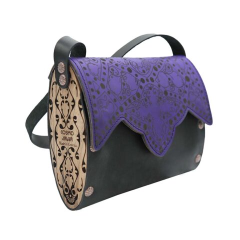 თამარ მეფის ჩანთა - იასამნისფერი, შავი