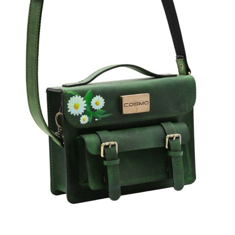 ჩანთა – ლალა მწვანე გვირილებით