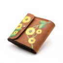 ტყავის საფულე “ლალა” – მზესუმზირები, ღია ყავისფერი