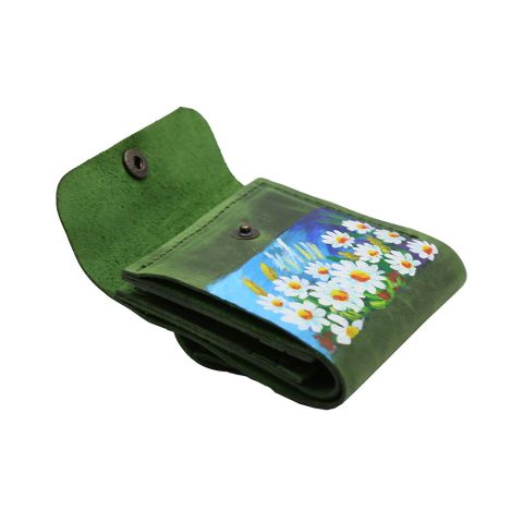 ტყავის საფულე "ლალა" - გვირილების მინდორი